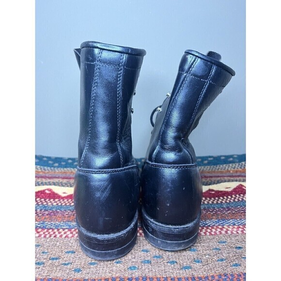 Vintage Justin Womens 6 B Black Kiltie Roper Leather Lace Up Western Boots - Picture 4 of 10